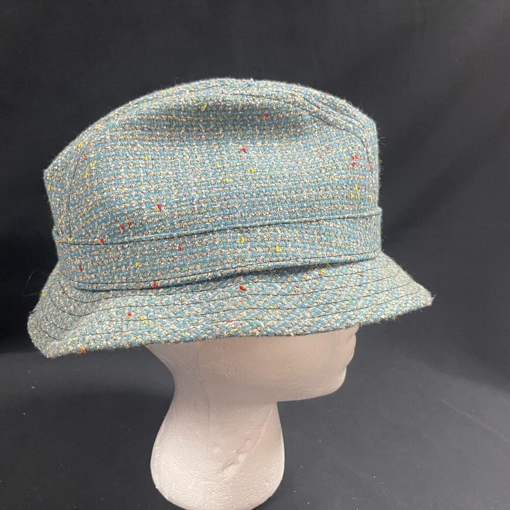 Goorin Bros Fedora Tweed Wool Blend Hat Blues Yellows Size Medium